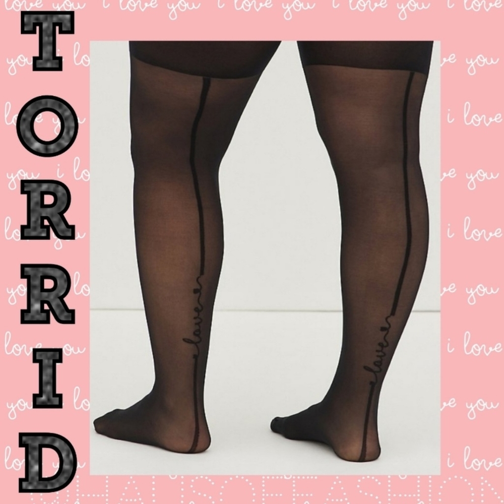 TORRID Love Back Seam Sheer Tights! NEW!